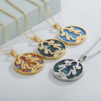Foreign Ornament European And American Stylish Round Stainless Steel Butterfly Necklace Earrings Turquoise Set Wholesale main image 5