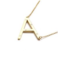 Acero Titanio Chapados en oro de 18k Moda Diamante Letra Collar main image 3