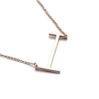 Titanium Steel 18K Gold Plated Plating Letter Necklace main image 5