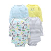 Long-sleeved Mixed Color Triangle Romper Romper Suit sku image 1