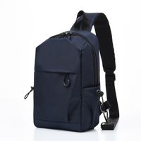 Men's Chest Bag Business Casual Large Capacity Outdoor Travel Portable Earphone Hole Shoulder Bag Wholesale sku image 1