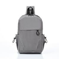 Men's Chest Bag Business Casual Large Capacity Outdoor Travel Portable Earphone Hole Shoulder Bag Wholesale sku image 3