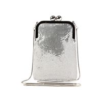 Creative Sequined Mobile Phone Bag Handmade Magic Color Aluminum Dinner Bag Chain Small Bag Wholesale sku image 3