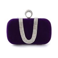 Purple Black Bright Red Solid Color Square Evening Bags sku image 1