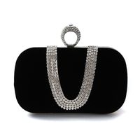 Purple Black Bright Red Solid Color Square Evening Bags sku image 2
