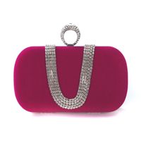 Purple Black Bright Red Solid Color Square Evening Bags sku image 4
