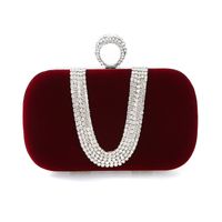 Purple Black Bright Red Solid Color Square Evening Bags sku image 5