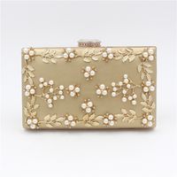 White Red Black Pu Leather Solid Color Flowers Evening Bags sku image 4