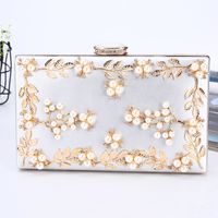 White Red Black Pu Leather Solid Color Flowers Evening Bags sku image 5