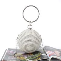 Classic Diamond-studded Evening Bag Handmade Beaded Spherical Diamond Rhinestone Evening Bag sku image 3