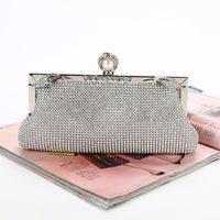 Diamond-studded Dinner Bag Handmade Rhinestone Banquet Bag Chain Evening Bag Handle Bag sku image 3