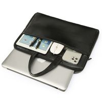 Portable Laptop Bag Autumn Pu Fashion Simple Black Men's Handbag main image 5