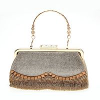 Dinner Bag Rhinestone Tassel Bag Fashion Diamond Handbag Horizontal Square Clutch main image 2