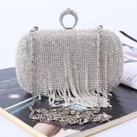 Dinner Bag Diamond Tassel Handmade Rhinestone Ring Evening Messenger Clutch Wholesale main image 1