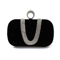 Purple Black Bright Red Solid Color Square Evening Bags main image 5
