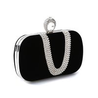 Purple Black Bright Red Solid Color Square Evening Bags main image 4