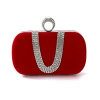 Purple Black Bright Red Solid Color Square Evening Bags main image 2