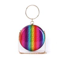 Handheld Dinner Bag Round Evening Bag Clutch Clutch Rainbow Element Small Round Bag main image 6