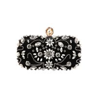 Diamanten Handgemachte Perlenstickerei Dinner Clutch Tasche Strass Abendtasche main image 3