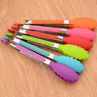 Silicone Nylon Food Tongs Stainless Steel 8-inch Barbecue Tongs Barbecue Tongs Steak Tongs main image 5