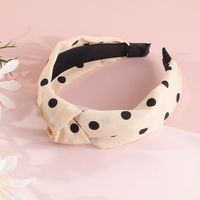 Two-color Lattice Cross-knotted Hair Band Fabric Headband main image 4