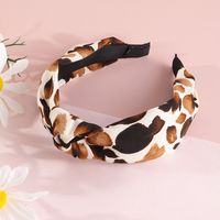 Two-color Lattice Cross-knotted Hair Band Fabric Headband main image 2