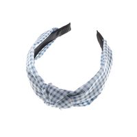 Two-color Lattice Cross-knotted Hair Band Fabric Headband main image 6