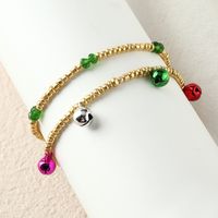 European And American Christmas Colorful Bells Bracelets Creative Ccb Round Bead Bracelet Set main image 4