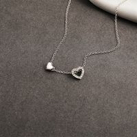 New Heart Pendant Clavicle Chain Creative Simple Trendy Hollow Peach Heart Necklace Wholesale main image 6