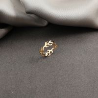 European And American Creative Opening Cross-border Trend Flame Opening Index Ring Golden Alloy Ring main image 3