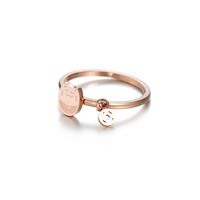 Popular Style Lucky Cat Butterfly Small Ring Titanium Steel Electroplating Rose Gold Jewelry Cross-border Spot Wholesale main image 3