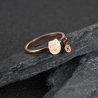 Popular Style Lucky Cat Butterfly Small Ring Titanium Steel Electroplating Rose Gold Jewelry Cross-border Spot Wholesale main image 4