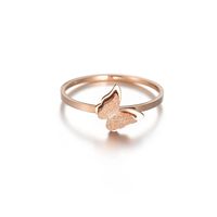 Popular Style Lucky Cat Butterfly Small Ring Titanium Steel Electroplating Rose Gold Jewelry Cross-border Spot Wholesale main image 6