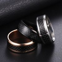 Cross-border Rings Jewelry Wholesale Jewelry Stainless Steel Carbon Fiber Ring main image 3