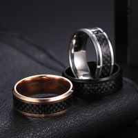 Cross-border Rings Jewelry Wholesale Jewelry Stainless Steel Carbon Fiber Ring main image 1