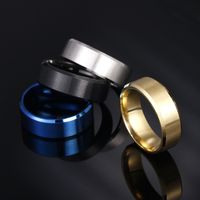 8mm Matte Stainless Steel Men's Ring Simple Fashion Jewelry Wholesale main image 9
