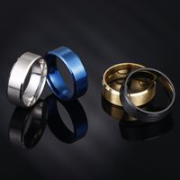 8mm Matte Stainless Steel Men's Ring Simple Fashion Jewelry Wholesale main image 4