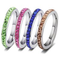 Fashion Cross-border Hot-selling Jewelry Mud Stick Diamond Color Stainless Steel Ring Wholesale Ring main image 1
