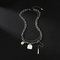 Européen Et Américain De Style Froid Titane Acier Collier Femelle Personnalité Multi-couche Inoxydable Acier Clavicule Chaîne Chandail Chaîne Tous Les-correspondant Ins Hip Hop Pendentif main image 4