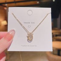 Crown Beating Heart Pendant Titanium Steel Necklace Temperament Fashion Clavicle Chain main image 1
