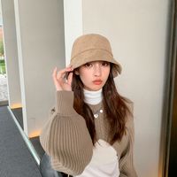 Pure Color Hat Korean Fashion Trend Split Corduroy Fisherman Hat main image 4