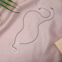 New Fashion Titanium Steel Heart Number 8 Pendant Necklace Ladies Jewelry Wholesale main image 3