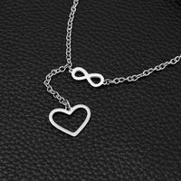 New Fashion Titanium Steel Heart Number 8 Pendant Necklace Ladies Jewelry Wholesale main image 4