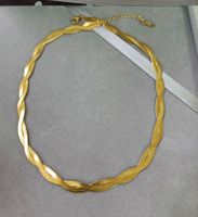 Fashion Golden Double Mirror Flashing Lace Cross Snake Bone Necklace Female Wholesale main image 3