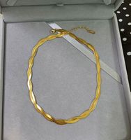 Fashion Golden Double Mirror Flashing Lace Cross Snake Bone Necklace Female Wholesale main image 4