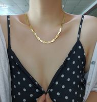 Fashion Golden Double Mirror Flashing Lace Cross Snake Bone Necklace Female Wholesale main image 6