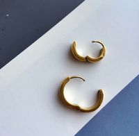 Minimalist Small Earring Ear Buckle Earrings Titanium Steel Plated 18k Gold main image 4