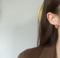Minimalist Small Earring Ear Buckle Earrings Titanium Steel Plated 18k Gold main image 5
