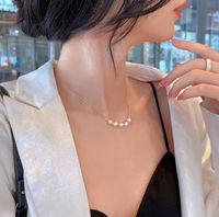 Simple Pearl Necklace Female Necklace Female Simple Wild Fashion Lips Clavicle Chain Wholesale main image 4