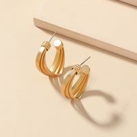 French Style Retro Minority Creative Design Exaggerated Earrings 2021 Fashionable New Simple Temperament Multi-layer Geometric Earrings main image 3
